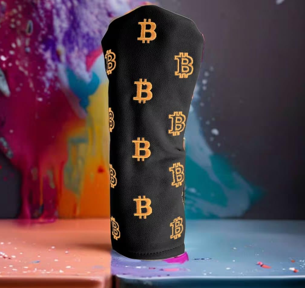 Bitcoin Golf Driver Headcover - Leather Golf Club Covers - Head Cover Golf Accessories