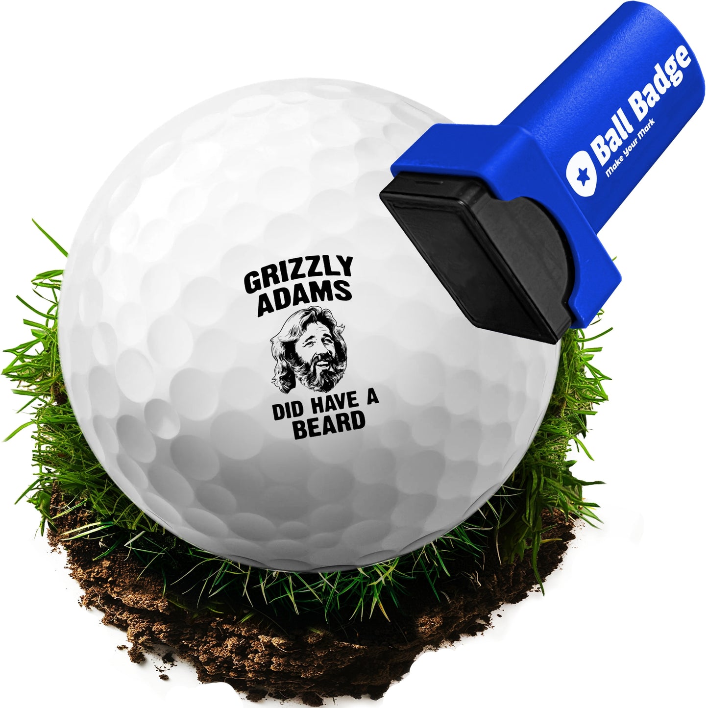 Ball Badge - Golf Ball Stamp, Self-Inking Golf Ball Stamper, Golf Ball Marker, Reusable Golf Ball Marking Tool to Identify Golf Balls, Reusable Ink Stamp for Golf Balls - Happy Series