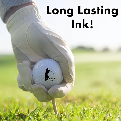 Ball Badge - Golf Ball Stamp, Self-Inking Golf Ball Stamper, Golf Ball Marker, Reusable Golf Ball Marking Tool to Identify Golf Balls - Reusable Ink Stamp for Golf Balls - Golf Series