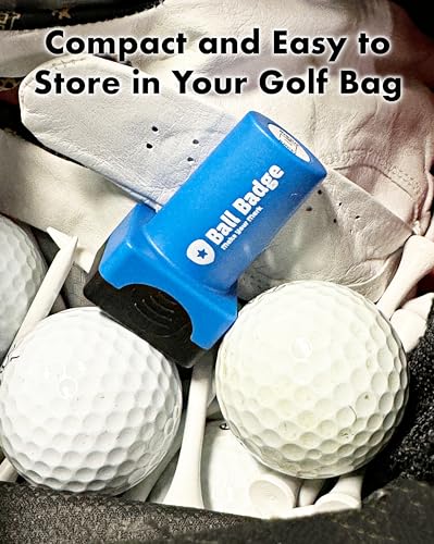 Ball Badge - Golf Ball Stamp, Self-Inking Golf Ball Stamper, Golf Ball Marker, Reusable Golf Ball Marking Tool to Identify Golf Balls - Reusable Ink Stamp for Golf Balls - Golf Series