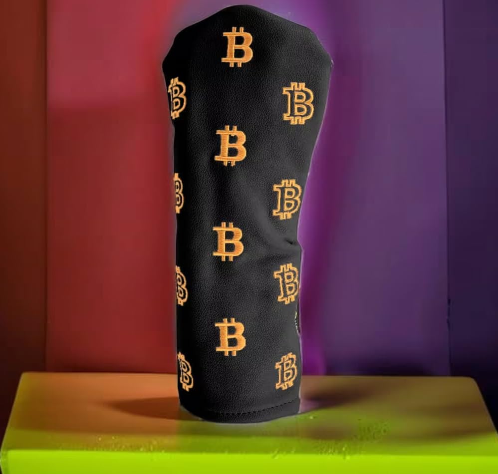Bitcoin Golf Driver Headcover - Leather Golf Club Covers - HODL 21 Head Cover Golf Accessories