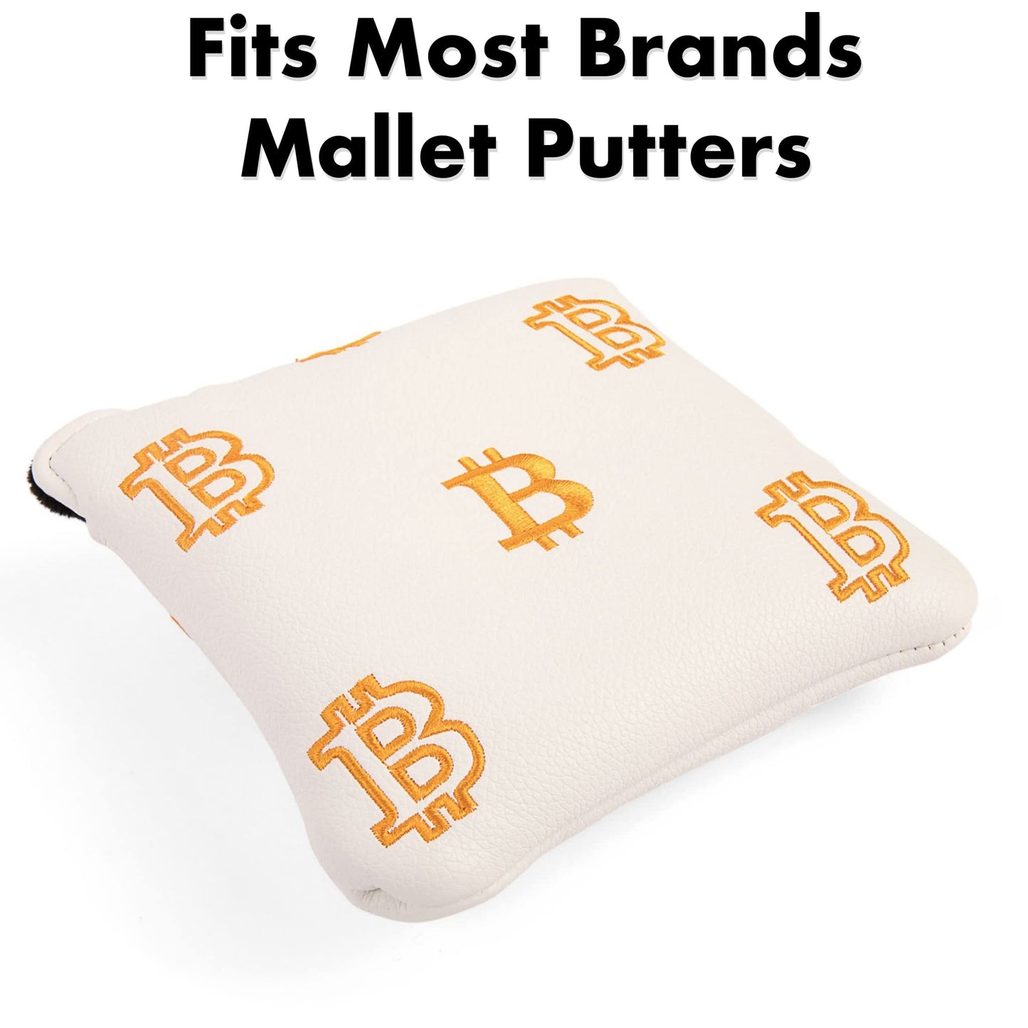Bitcoin Golf Putter Cover for Blade Putters - Golf Headcovers for Club Protection - HODL 21 Golf Accessories (Black)
