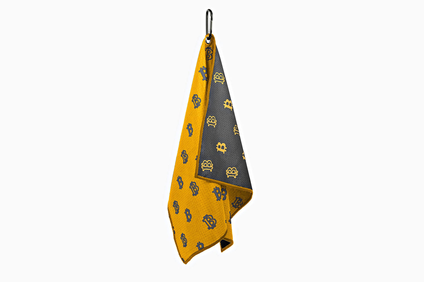 HODL 21 Golf Towel Bitcoin - Premium Towels Waffle Pattern with Two Sided Design - Heavy Duty Carabiner Clip to Secure to Golf Bags Golf Clubs and Ball Towel Accessories (Black and White)