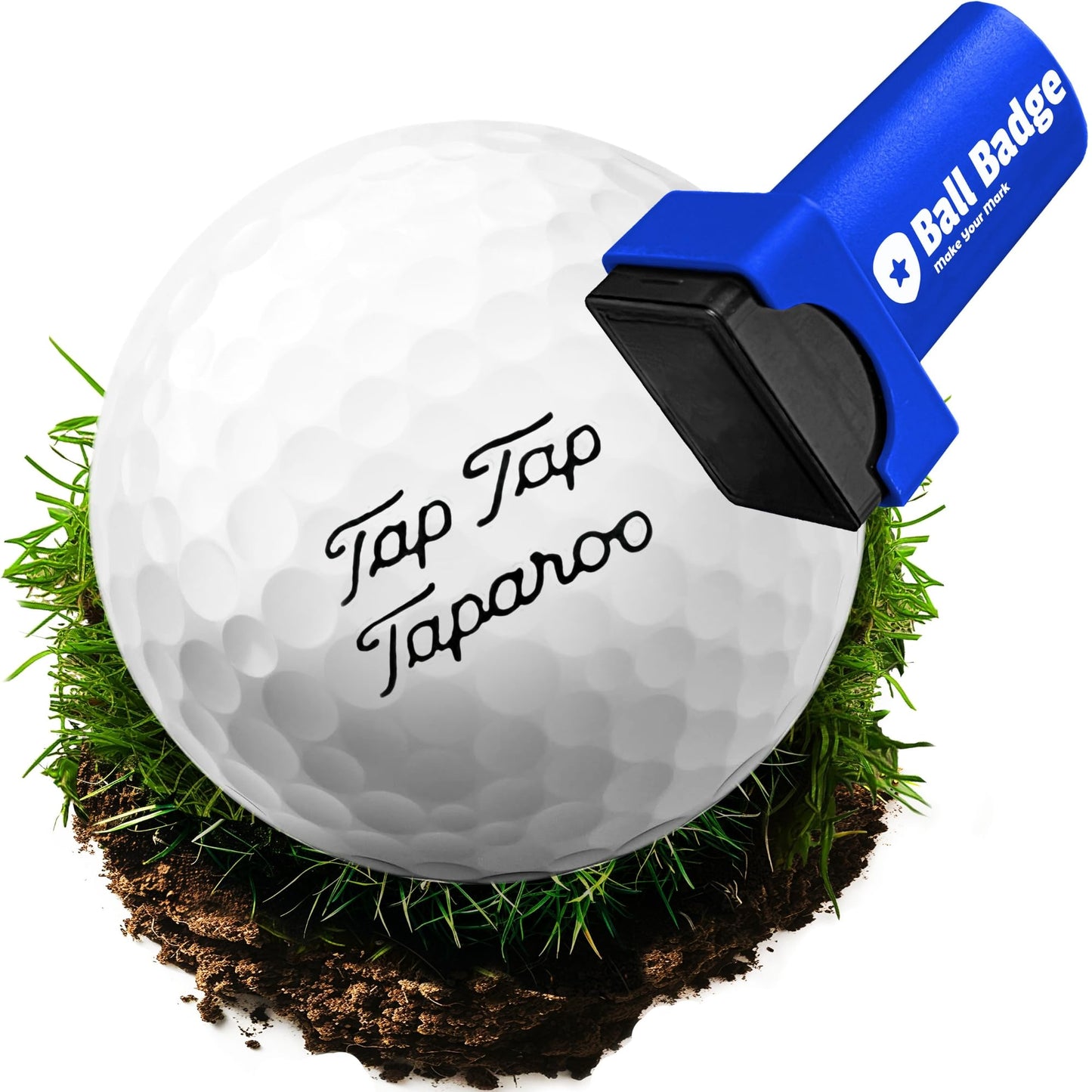 Ball Badge - Golf Ball Stamp, Self-Inking Golf Ball Stamper, Golf Ball Marker, Reusable Golf Ball Marking Tool to Identify Golf Balls, Reusable Ink Stamp for Golf Balls - Happy Series