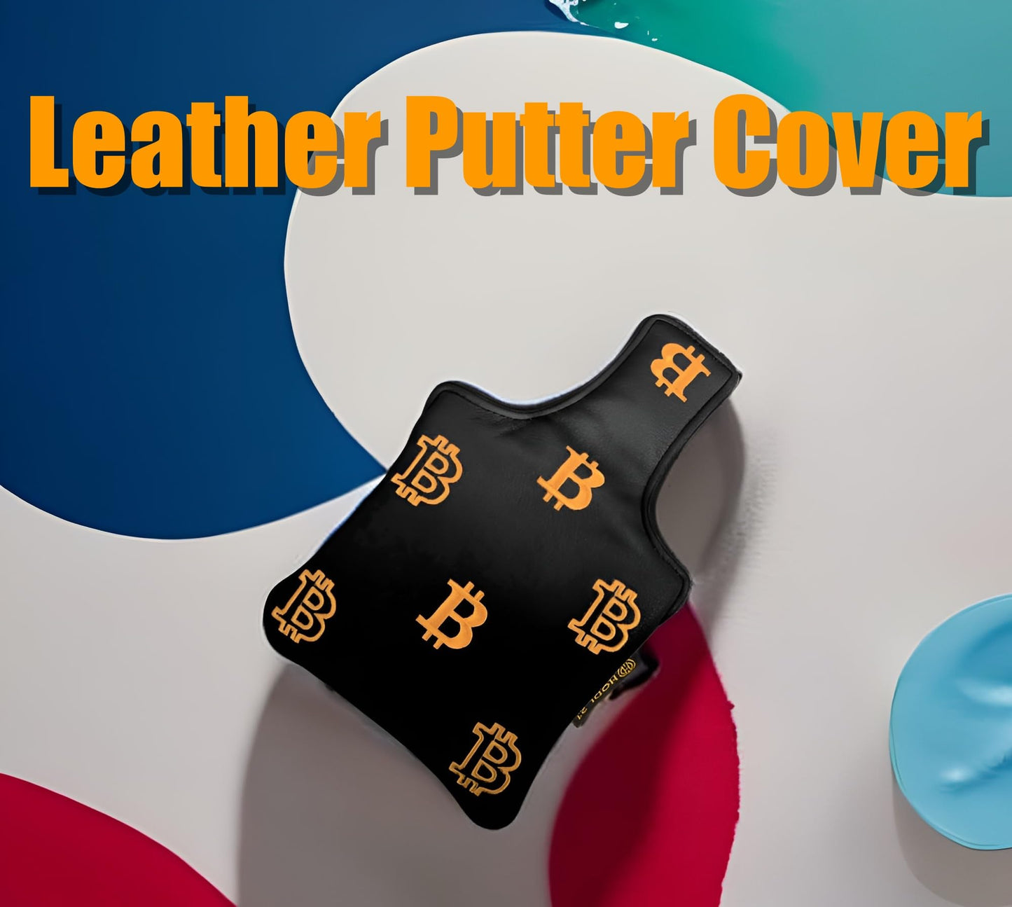 Bitcoin Golf Putter Cover for Blade Putters - Golf Headcovers for Club Protection - HODL 21 Golf Accessories (Black)