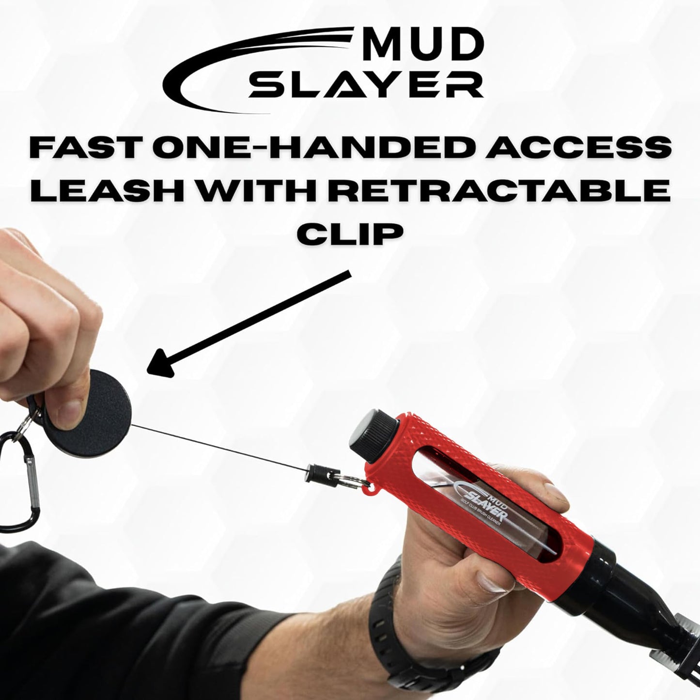 HODL 21 Mud Slayer Golf Club Cleaning Brush with Fine Mist Spray, Leak-Proof Viewing Window & Retractable Clip – Dual Bristle Head, Ergonomic Handle – Must-Have Golf Accessories for Men & Women