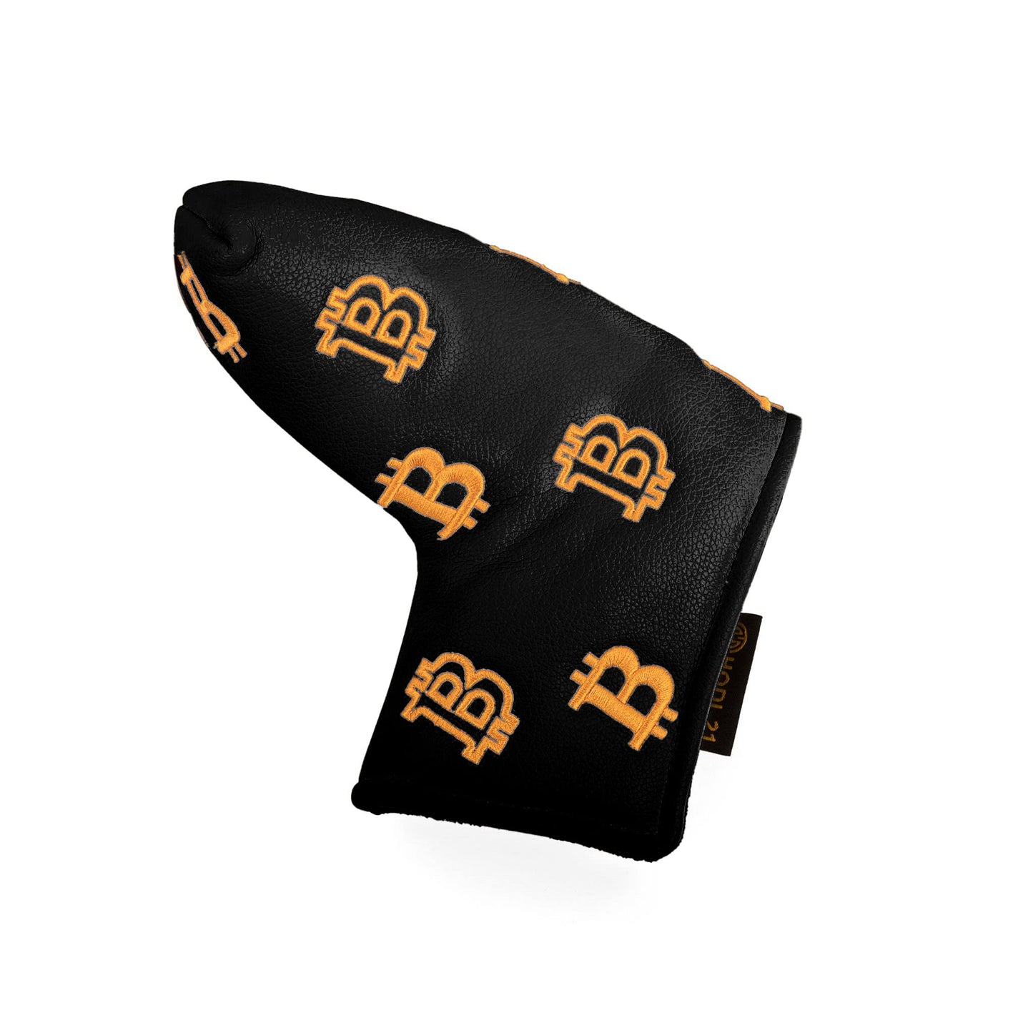 Bitcoin Golf Putter Cover for Blade Putters - Golf Headcovers for Club Protection - HODL 21 Golf Accessories (Black)