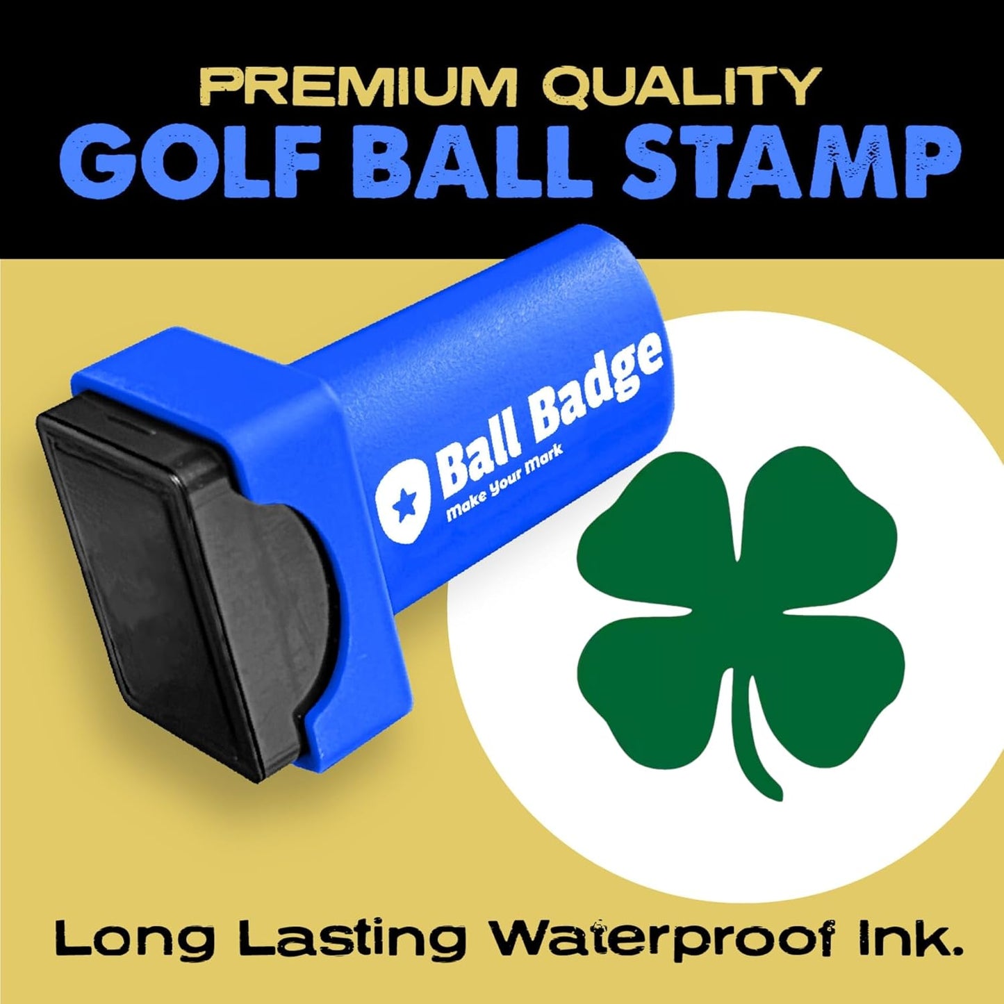 Ball Badge - Golf Ball Stamp, Self-Inking Golf Ball Stamper, Golf Ball Marker, Reusable Golf Ball Marking Tool to Identify Golf Balls, Reusable Ink Stamp - Icon Series