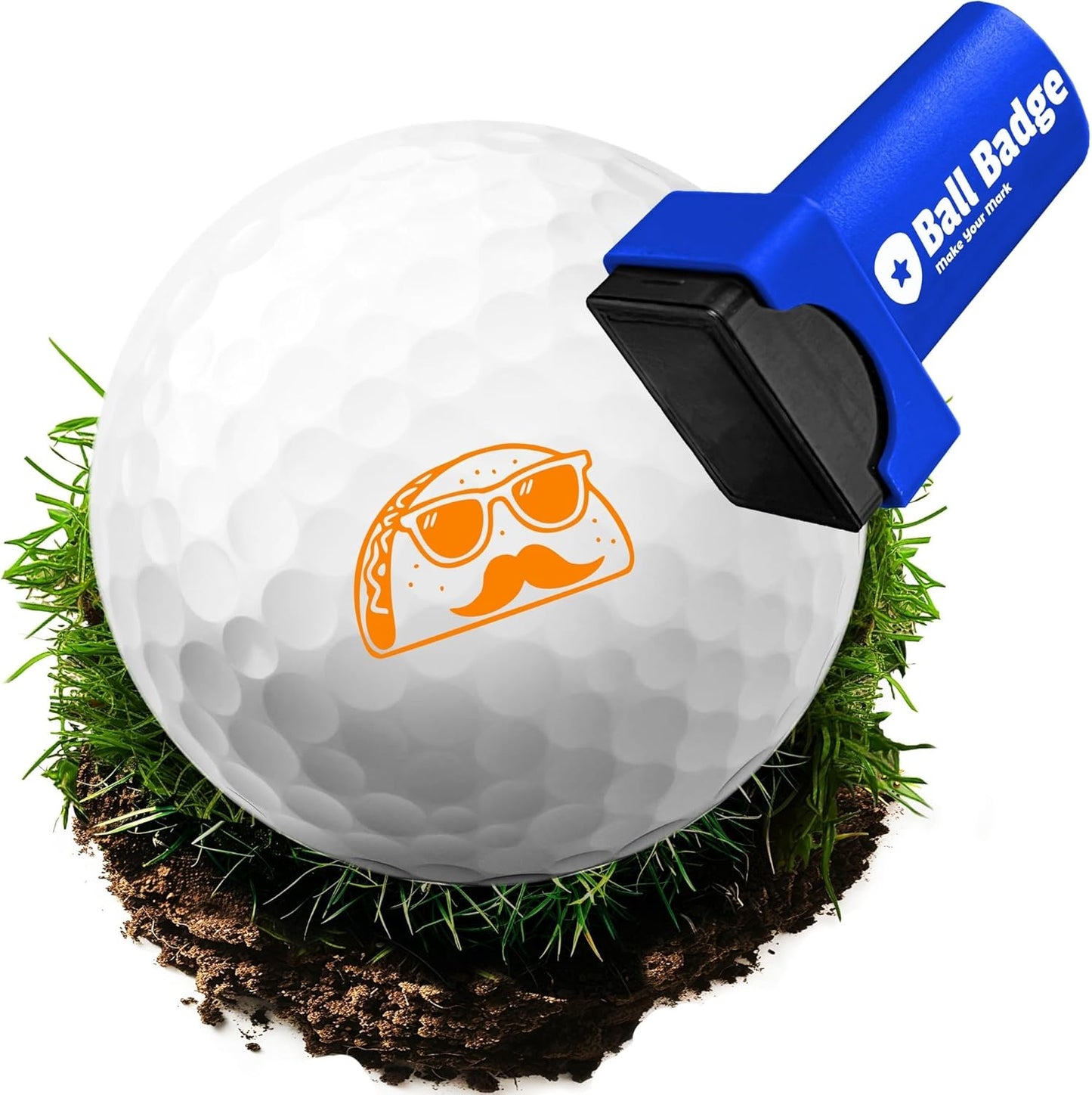 Ball Badge - Golf Ball Stamp, Self-Inking Golf Ball Stamper, Golf Ball Marker, Reusable Golf Ball Marking Tool to Identify Golf Balls, Reusable Ink Stamp - Icon Series