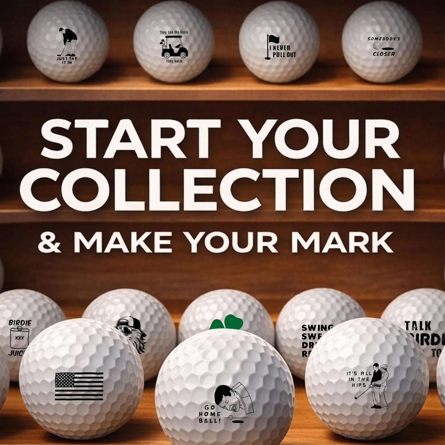 Ball Badge - Golf Ball Stamp, Self-Inking Golf Ball Stamper, Golf Ball Marker, Reusable Golf Ball Marking Tool to Identify Golf Balls, Reusable Ink Stamp - Icon Series