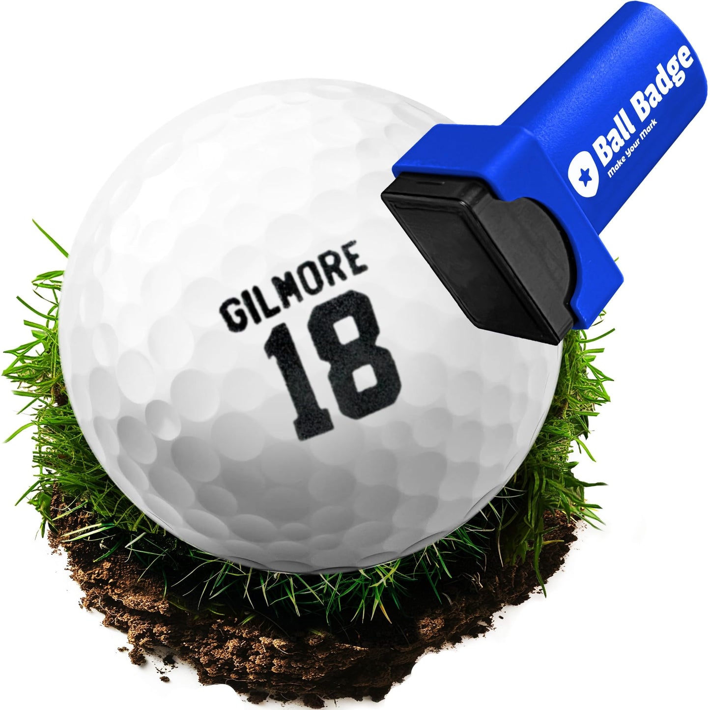 Ball Badge - Golf Ball Stamp, Self-Inking Golf Ball Stamper, Golf Ball Marker, Reusable Golf Ball Marking Tool to Identify Golf Balls, Reusable Ink Stamp for Golf Balls - Happy Series