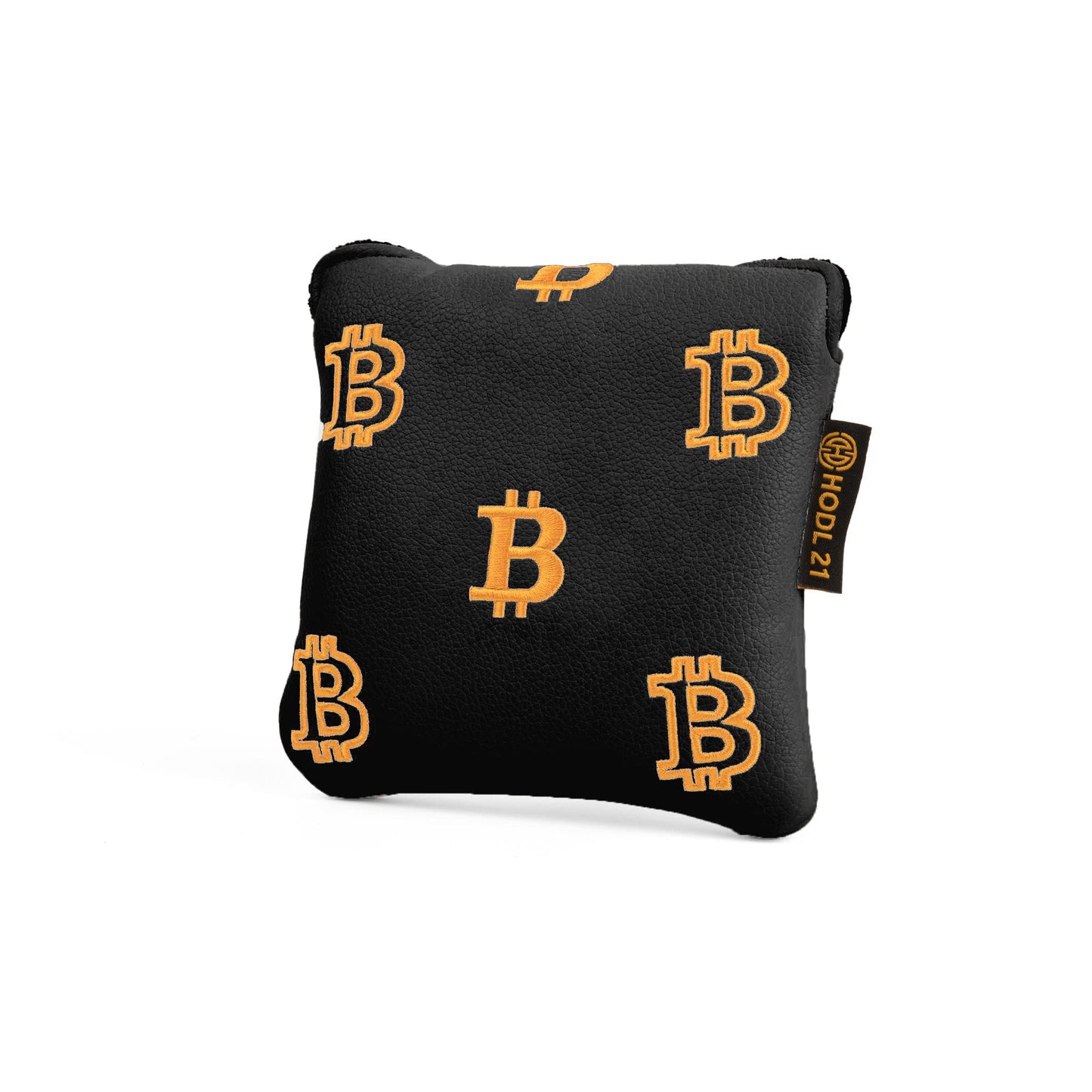 Bitcoin Golf Putter Cover for Blade Putters - Golf Headcovers for Club Protection - HODL 21 Golf Accessories (Black)