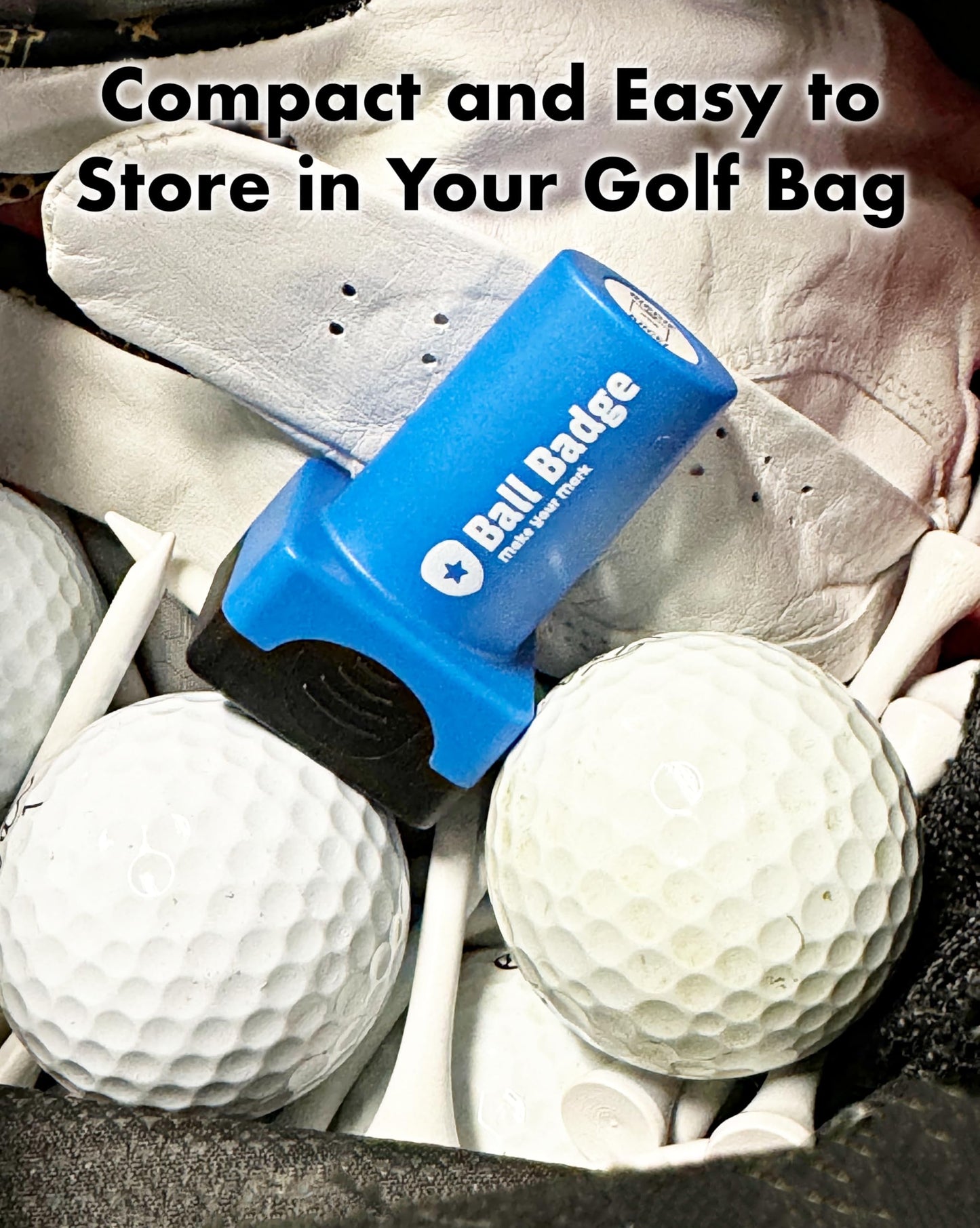Ball Badge - Golf Ball Stamp, Self-Inking Golf Ball Stamper, Golf Ball Marker, Reusable Golf Ball Marking Tool to Identify Golf Balls, Reusable Ink Stamp for Golf Balls - Happy Series