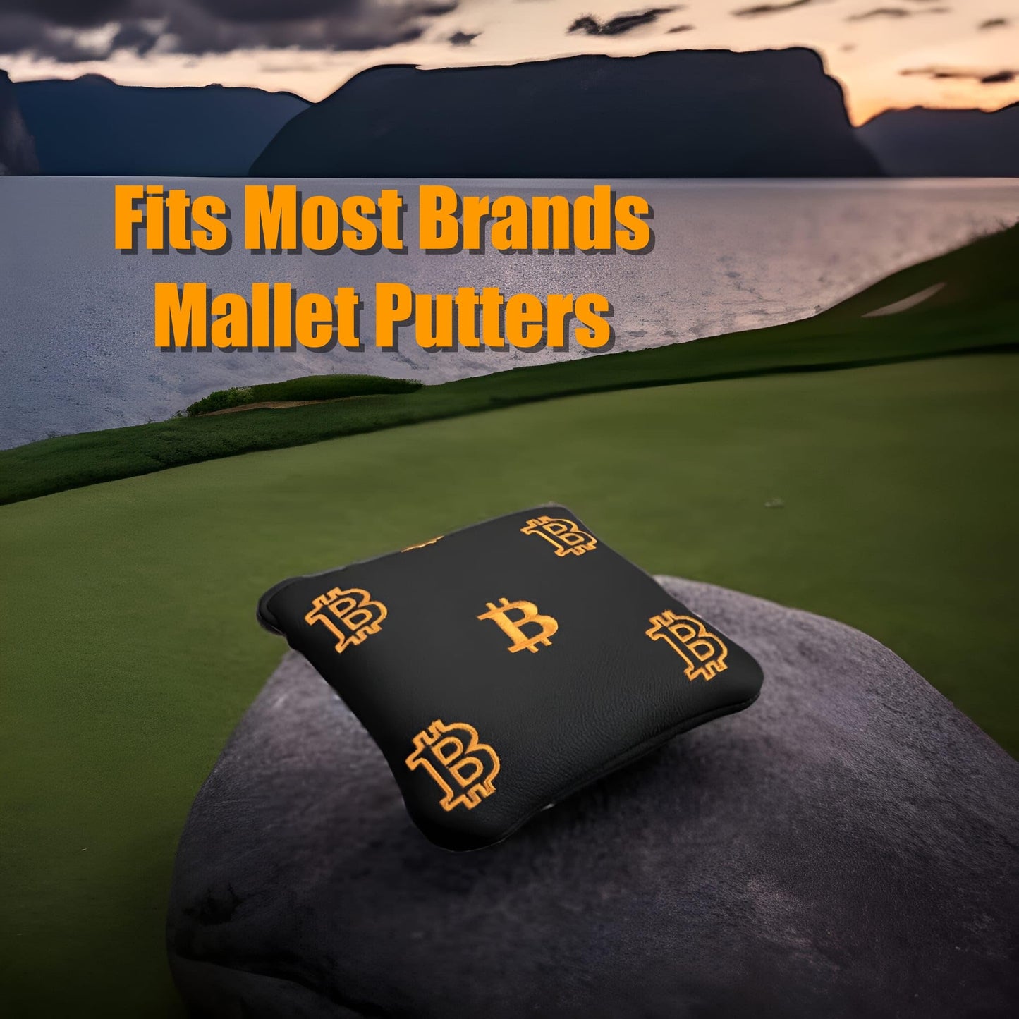 Bitcoin Golf Putter Cover for Blade Putters - Golf Headcovers for Club Protection - HODL 21 Golf Accessories (Black)