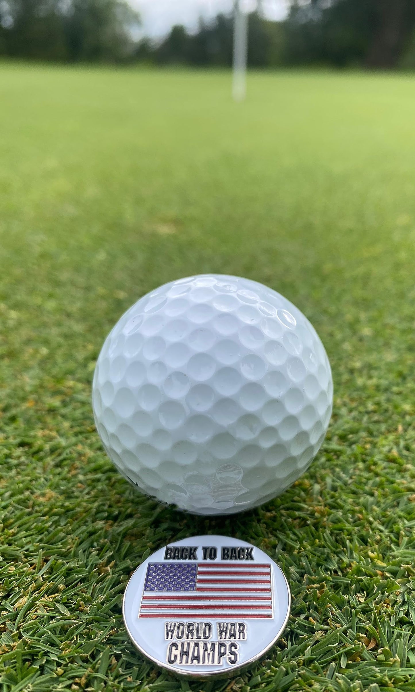 HODL 21 Back to Back World War Champs - Golf Ball Marker - Value Pack of 3 American Flag Golf Ball Markers - Magnetic Novelty America Golf Ball Markers - USA Golf Ball Markers - Lot of 3