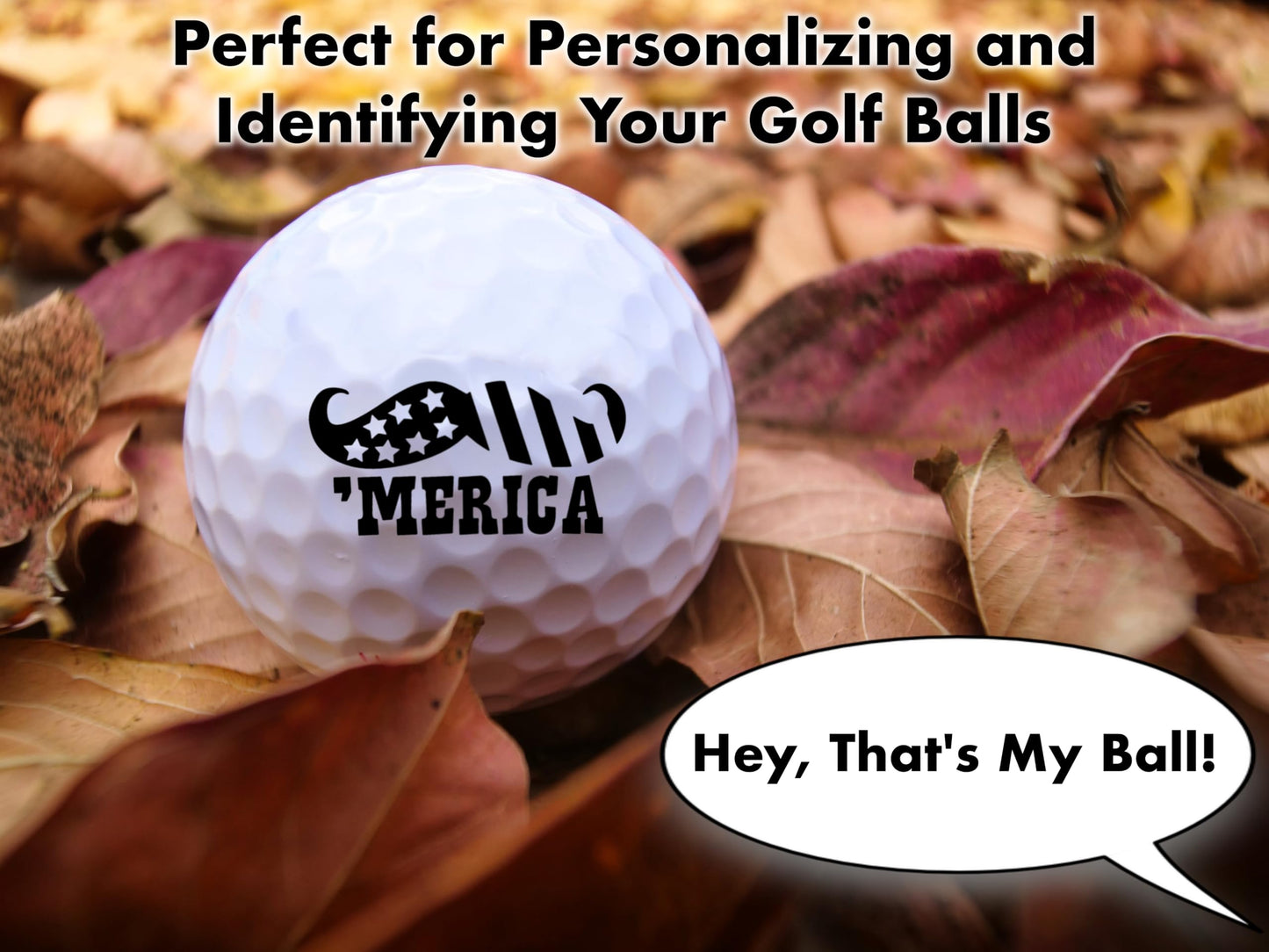 Ball Badge - Golf Ball Stamp, Self-Inking Golf Ball Stamper, Golf Ball Marker, Reusable Golf Ball Marking Tool to Identify Golf Balls, Reusable Ink Stamp for Golf Balls - America Series
