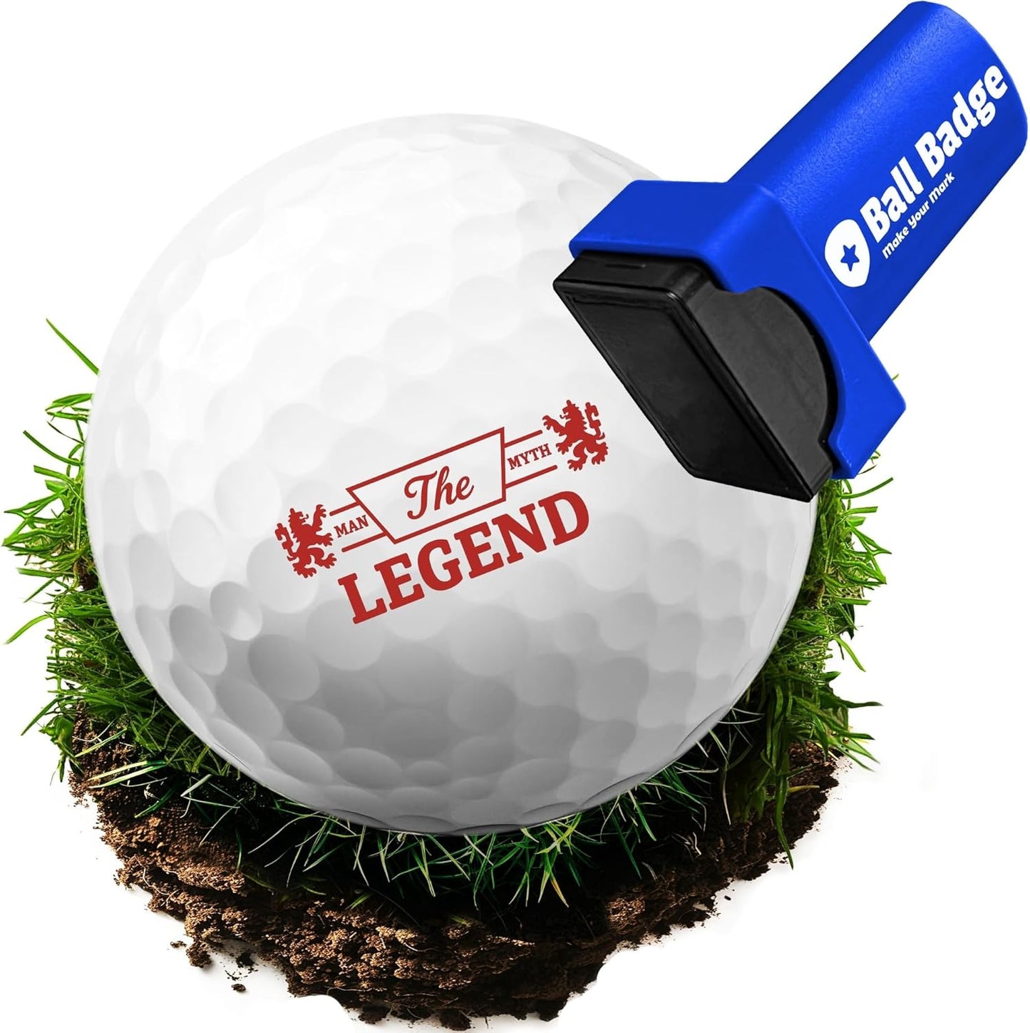 Ball Badge - Golf Ball Stamp, Self-Inking Golf Ball Stamper, Golf Ball Marker, Reusable Golf Ball Marking Tool to Identify Golf Balls, Reusable Ink Stamp - Icon Series