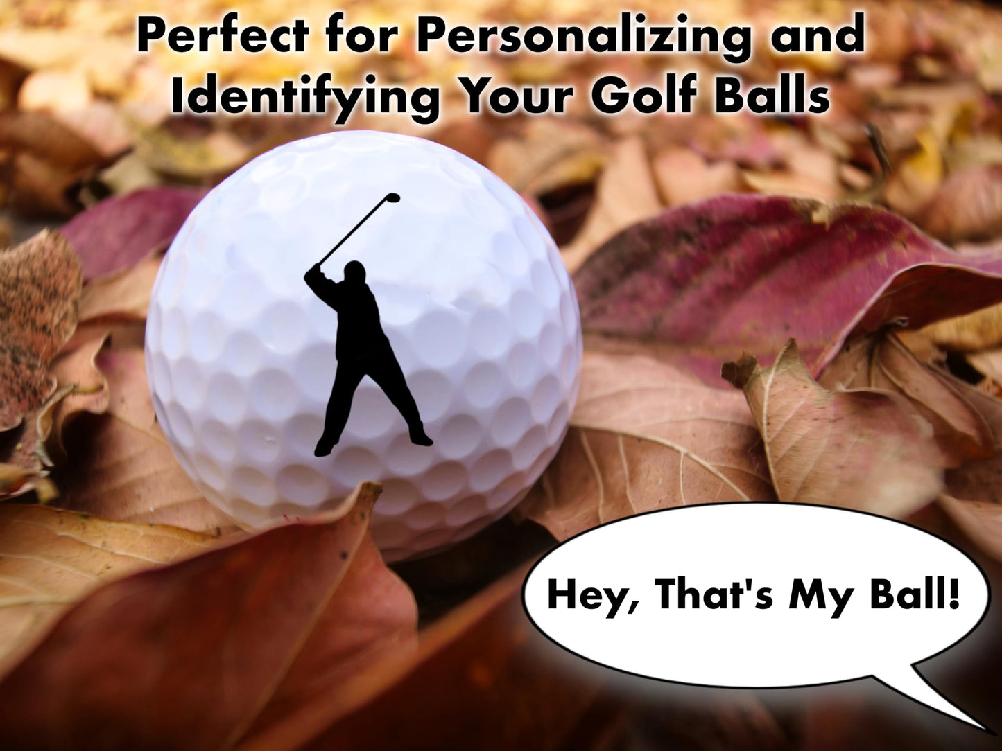 Ball Badge - Golf Ball Stamp, Self-Inking Golf Ball Stamper, Golf Ball Marker, Reusable Golf Ball Marking Tool to Identify Golf Balls, Reusable Ink Stamp for Golf Balls - Happy Series