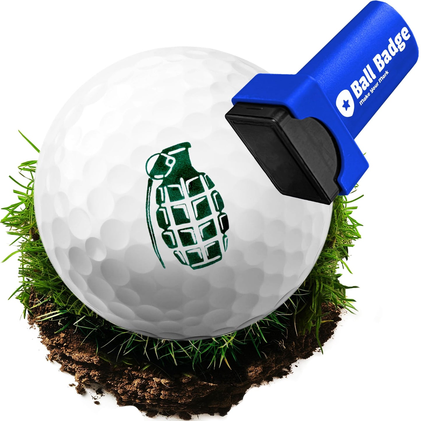 Ball Badge - Golf Ball Stamp, Self-Inking Golf Ball Stamper, Golf Ball Marker, Reusable Golf Ball Marking Tool to Identify Golf Balls, Reusable Ink Stamp - Icon Series