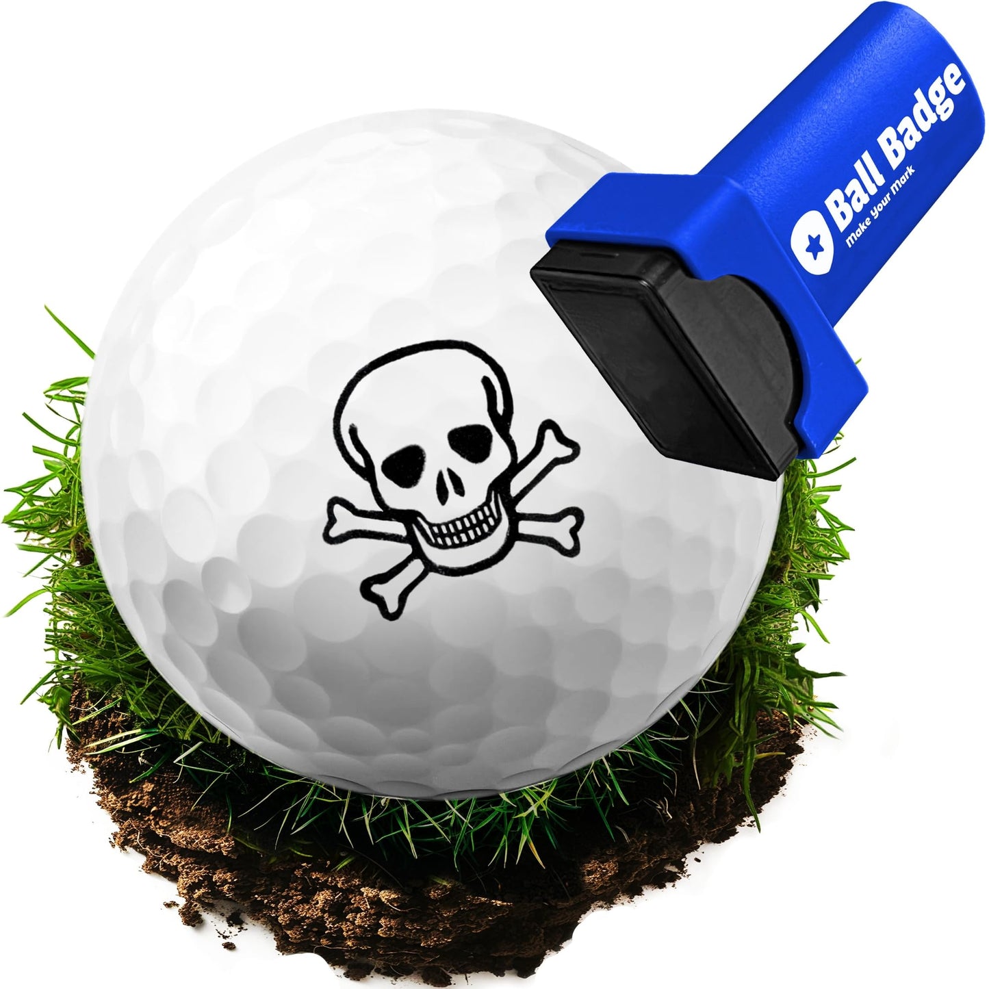 Ball Badge - Golf Ball Stamp, Self-Inking Golf Ball Stamper, Golf Ball Marker, Reusable Golf Ball Marking Tool to Identify Golf Balls, Reusable Ink Stamp - Icon Series