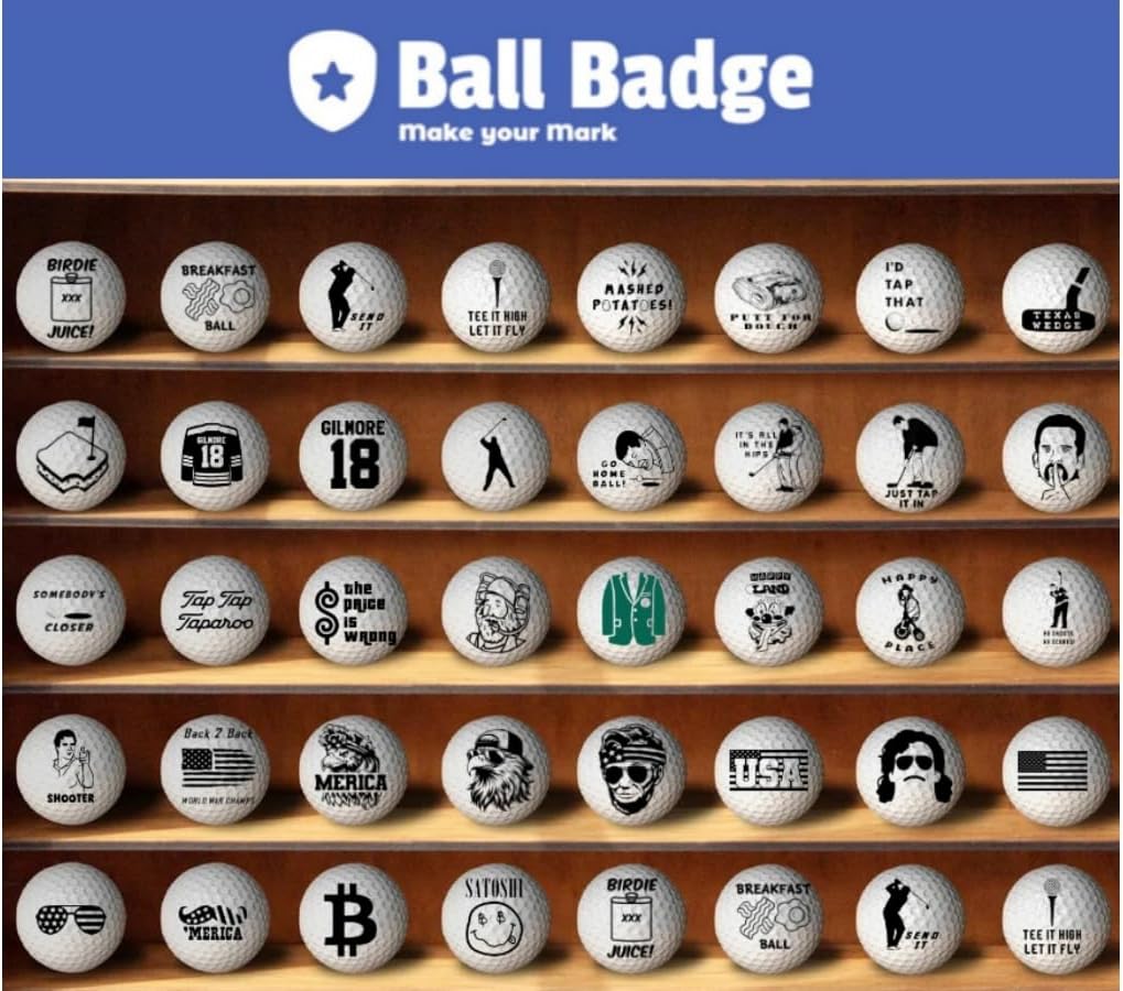 Ball Badge - Golf Ball Stamp, Self-Inking Golf Ball Stamper, Golf Ball Marker, Reusable Golf Ball Marking Tool to Identify Golf Balls - Funny Series