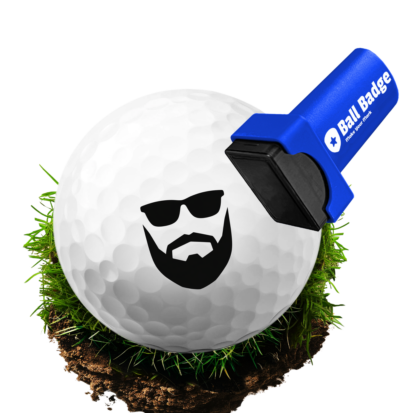 Ball Badge - Golf Ball Stamp, Self-Inking Golf Ball Stamper, Golf Ball Marker, Reusable Golf Ball Marking Tool to Identify Golf Balls, Reusable Ink Stamp - Icon Series