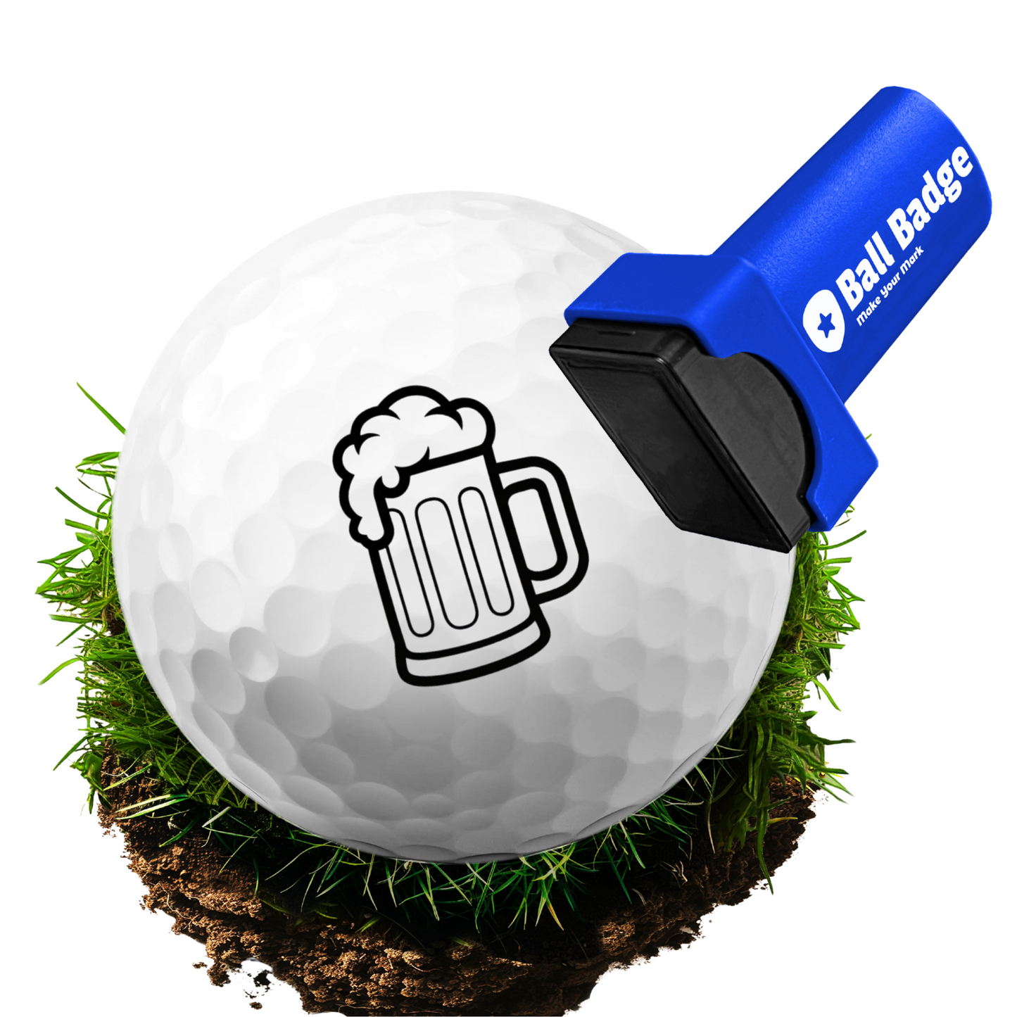 Ball Badge - Golf Ball Stamp, Self-Inking Golf Ball Stamper, Golf Ball Marker, Reusable Golf Ball Marking Tool to Identify Golf Balls, Reusable Ink Stamp - Icon Series