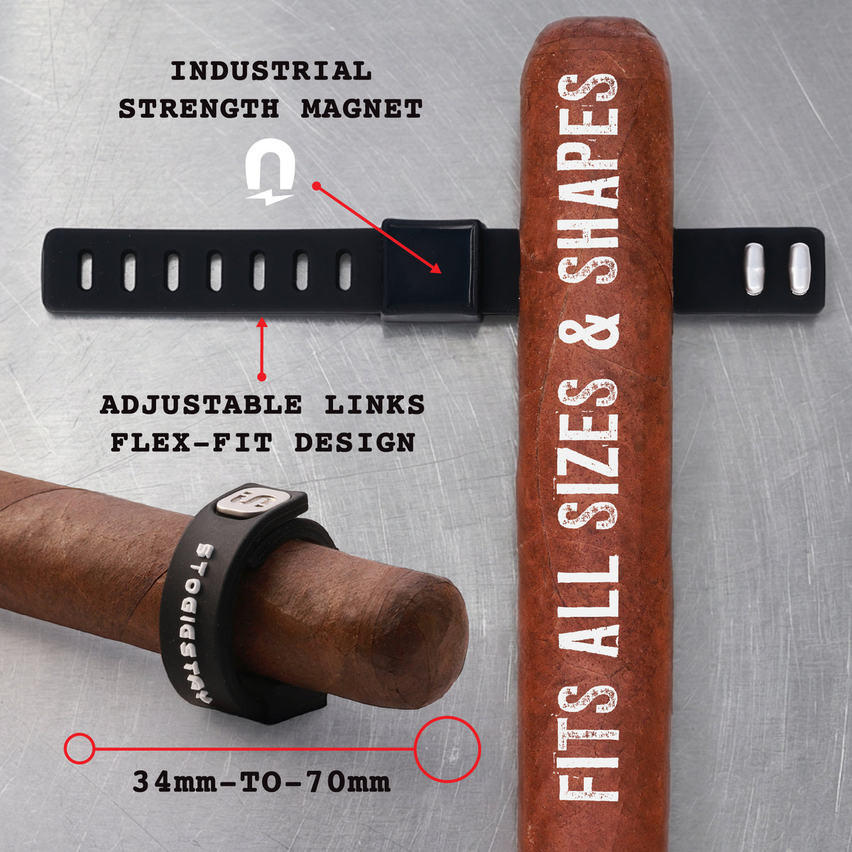 StogieStay Magnetic Stogie Holder - Portable Stogie Clip for Golf Carts & Accessories for Men - Premium Golf Gifts - Perfect for Fishing, Grilling, Camping & Sporting Events