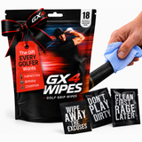 GX4 Golf Grip & Gear Cleaning Wipes – 18 Individually Wrapped Dual Texture Wipes for Grips, Clubfaces, Balls & Gloves – Restores Tack, Removes Sweat & Oils – No Mess