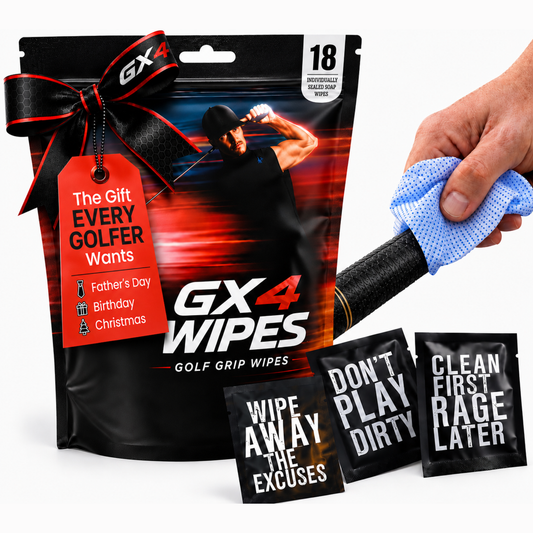 HODL 21 GX4 Golf Grip & Gear Cleaning Wipes – 18 Individually Wrapped Dual Texture Wipes for Grips, Clubfaces, Balls & Gloves – Restores Tack, Removes Sweat & Oils – No Mess