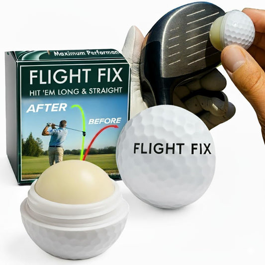 FlightFix Golf Ball Shaped Anti-Slice & Anti-Hook Compound – Flight Fix Reduces Side Spin for Straighter, Longer Shots – Increases Distance – Unique Golf Ball Packaging