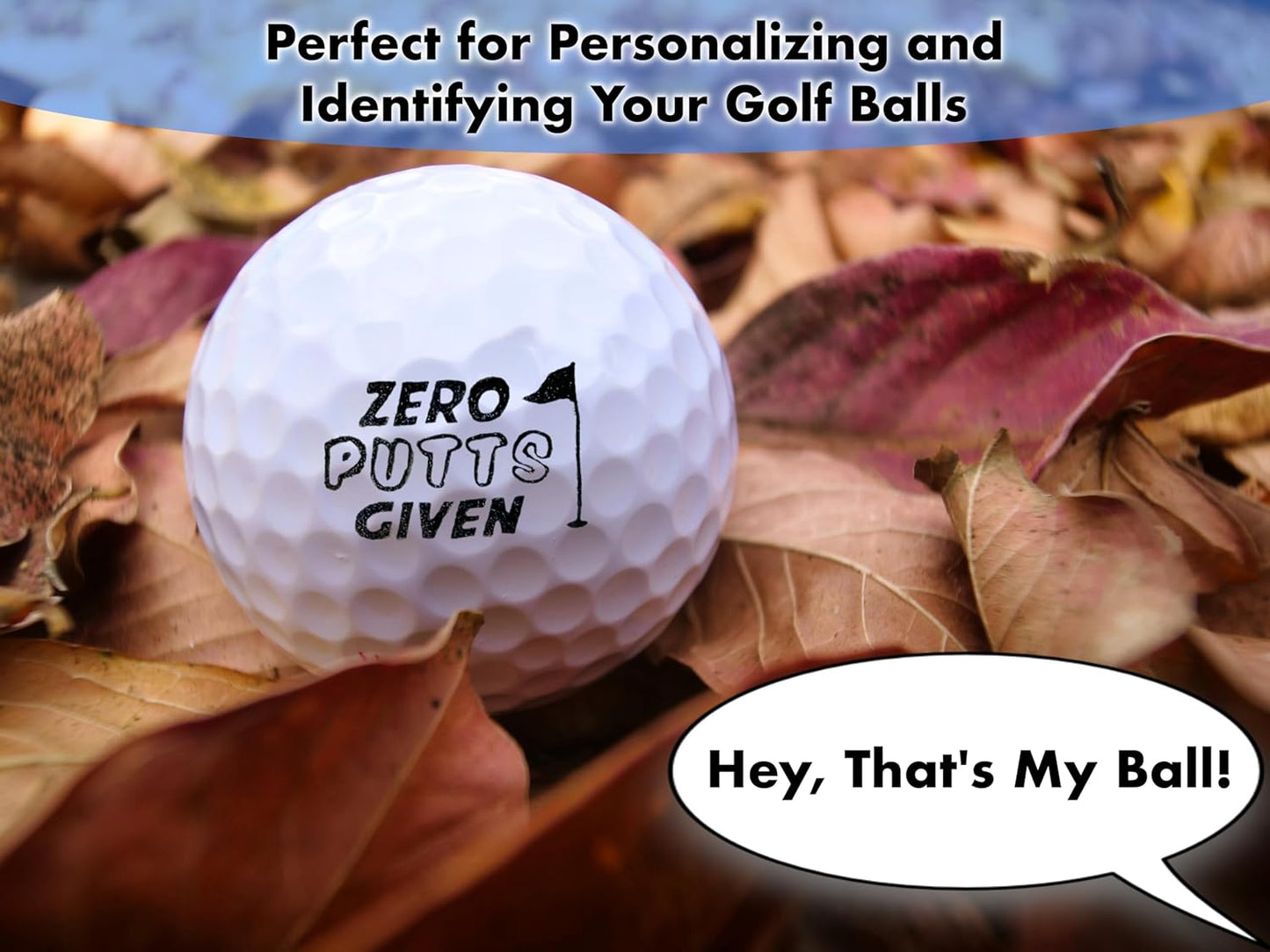 Ball Badge - Golf Ball Stamp, Self-Inking Golf Ball Stamper, Golf Ball Marker, Reusable Golf Ball Marking Tool to Identify Golf Balls - Funny Series