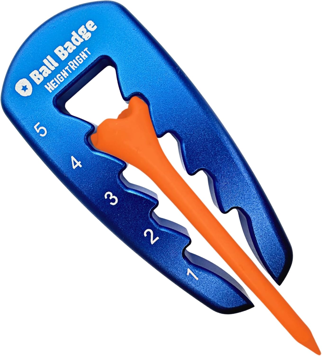 Ball Badge HeightRight Adjustable Golf Tee Height Tool – Precision Tee Height Setter for Consistent Swings, Durable Aluminum Design, Easy-to-Use Golf Training Aid