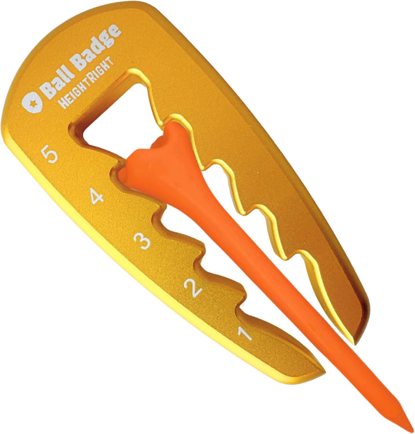 Ball Badge HeightRight Adjustable Golf Tee Height Tool – Precision Tee Height Setter for Consistent Swings, Durable Aluminum Design, Easy-to-Use Golf Training Aid