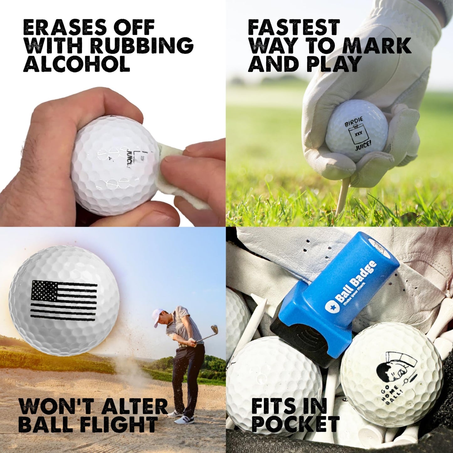 HODL 21 Ball Badge - Golf Ball Stamp, Self-Inking Golf Ball Stamper, Golf Ball Marker, Reusable Golf Ball Marking Tool to Identify Golf Balls - Moments & Message