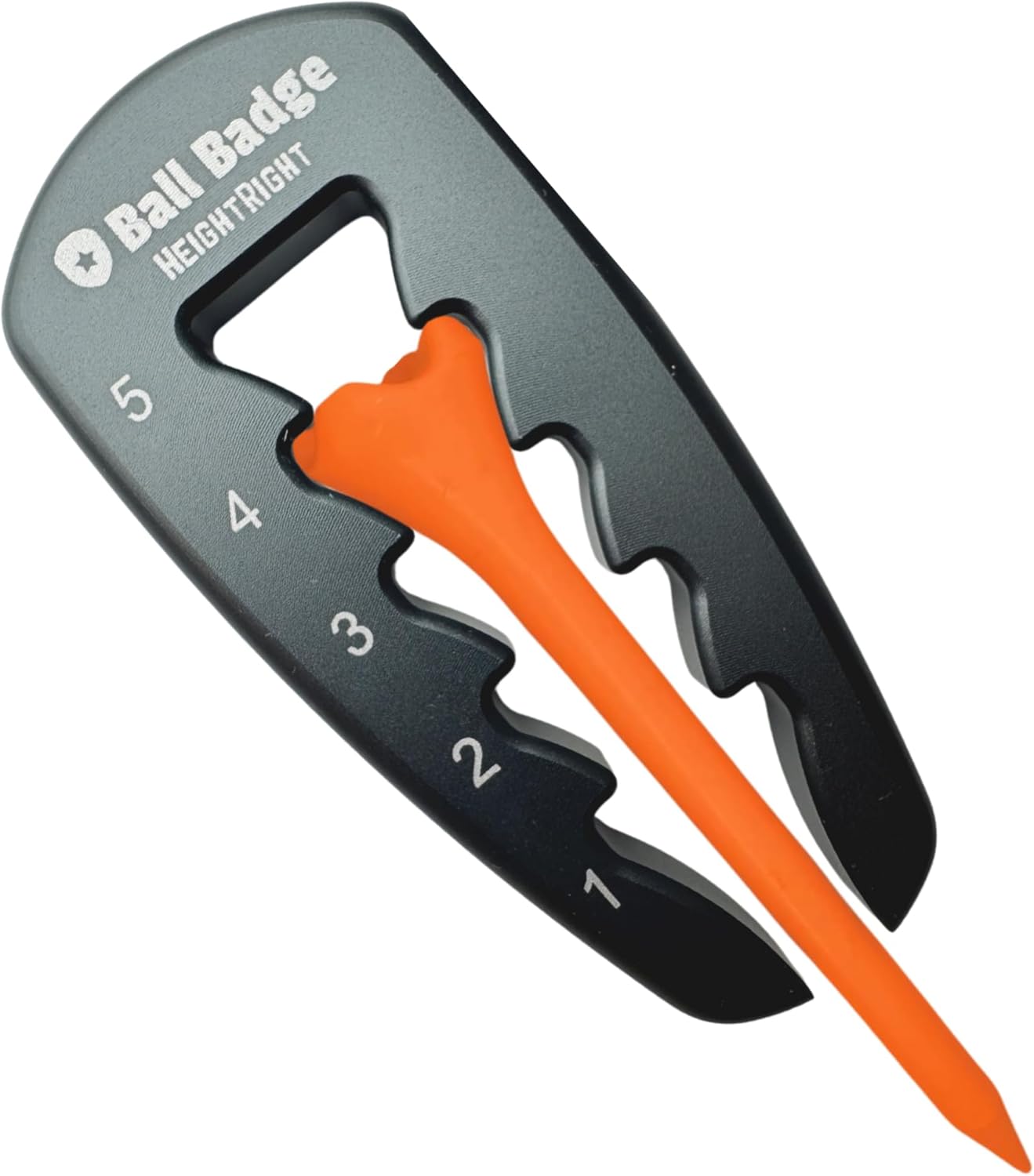 Ball Badge HeightRight Adjustable Golf Tee Height Tool – Precision Tee Height Setter for Consistent Swings, Durable Aluminum Design, Easy-to-Use Golf Training Aid
