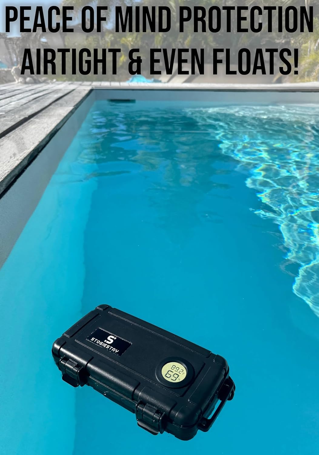 StogieStay Travel Cigar Humidor with Digital Hygrometer – 5 Count | Portable Case, Airtight Waterproof Storage Humidor