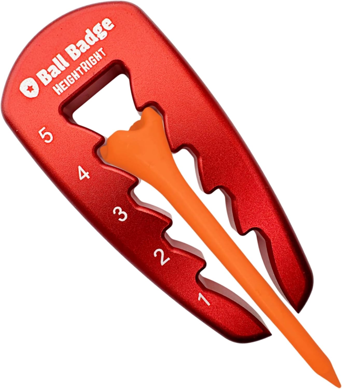 Ball Badge HeightRight Adjustable Golf Tee Height Tool – Precision Tee Height Setter for Consistent Swings, Durable Aluminum Design, Easy-to-Use Golf Training Aid